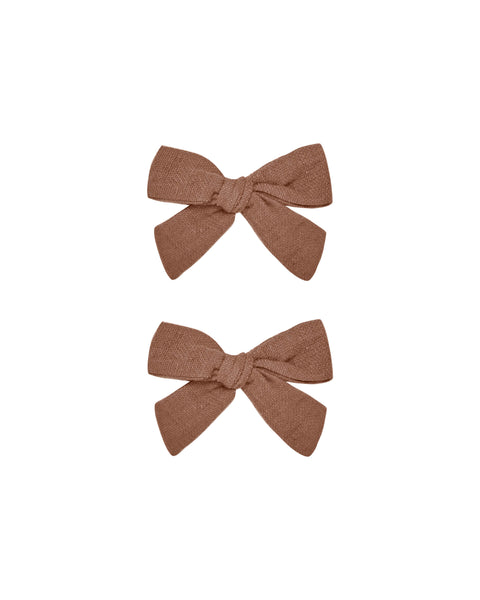 Rylee & Cru Mocha Bow W  Clip Set