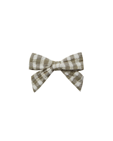 Rylee & Cru Olive Gingham Girl Bow