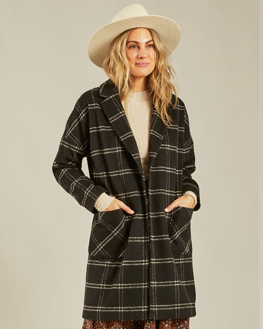 Rylee & Cru Window Pane Women's Coat