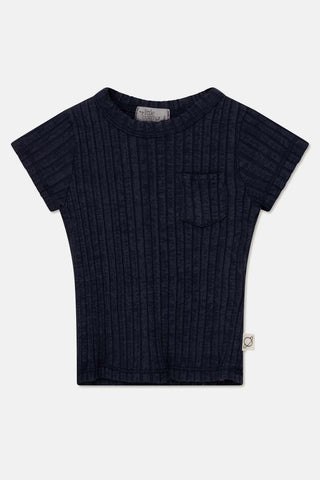 My Little Cozmo Baby Dark Blue Rib T-shirt + Short Set