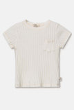 My Little Cozmo Baby Ivory Rib T-shirt + Short Set