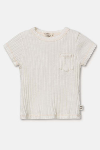 My Little Cozmo Baby Ivory Rib T-shirt + Short Set