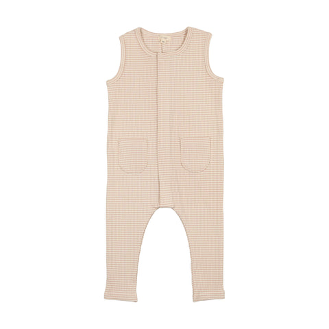 Lil Legs Pink Stripe Long Rib Pocket Romper