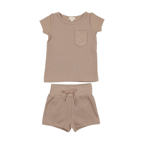 Lil Legs Tan Pocket Rib Baby Boy Set