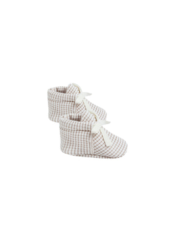 Quincy Mae Fog Stripe Baby Booties