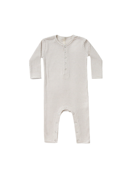 Quincy Mae Fog Stripe Ribbed Jumpsuit