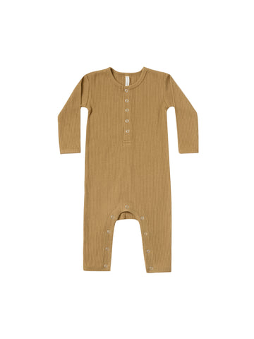 Quincy Mae Ocre Ribbed Jumpsuit