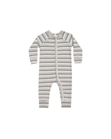 Rylee & Cru Forest & Warm Grey Striped Pajama Longjohn