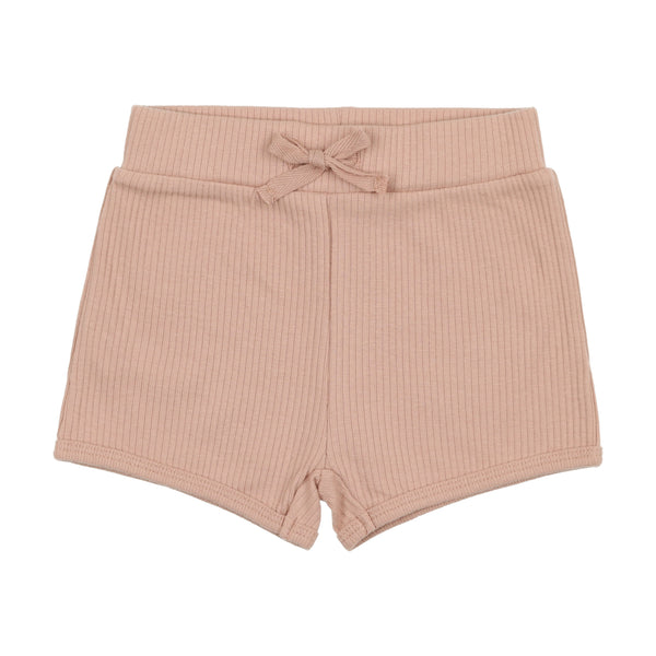 Lil Legs Pink Rib Track Shorts