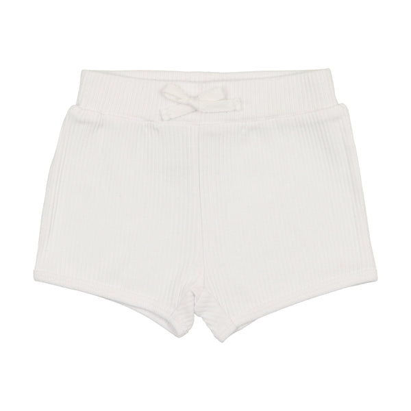 Lil Legs White Rib Track Shorts