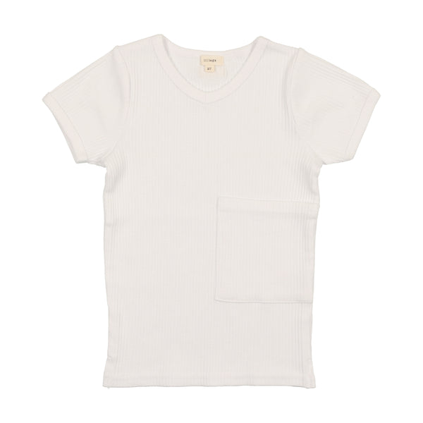 Lil Legs White Rib V-Tee