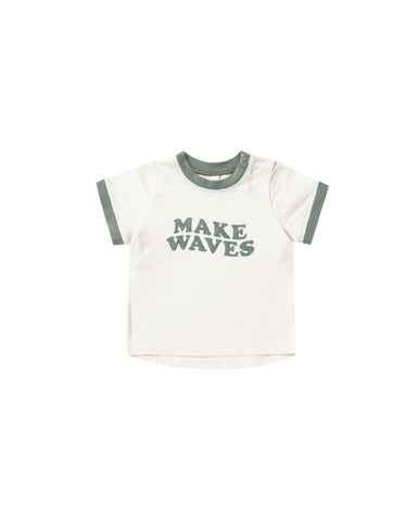 Rylee & Cru Aqua Make Waves Ringer Tee