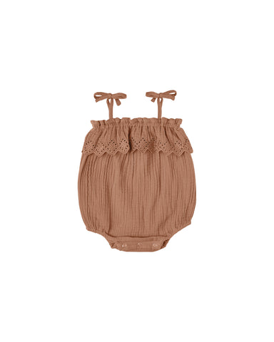 Rylee & Cru Terra Cotta Ruffle Romper