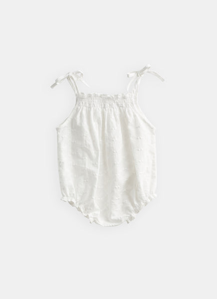 Belle Enfant Ecru Broderie Anglaise Ruffle Romper