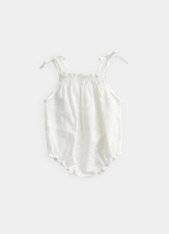 Belle Enfant Ecru Broderie Anglaise Ruffle Romper