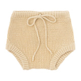 Tocoto Vintage Off White Cotton Yarn Cardigan & Bloomer Set