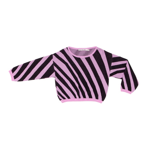 Noe & Zoe Pink Kids Zebra Sweater