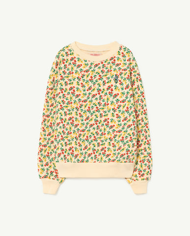 Tao Off White Floral Bear Kids Sweatshirt