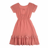 Tocoto Vintage Dark Pink Lace Organic Cotton Dress