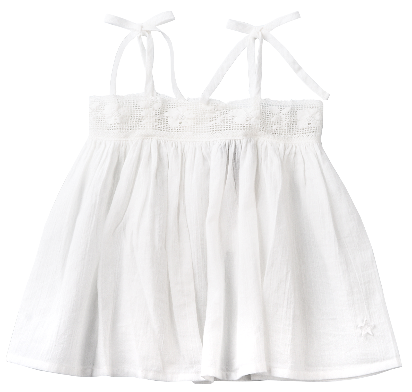 Tocoto Vintage Off White Baby Detail Tunic Dress