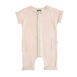 Tocoto Vintage Off White Cotton Waffle Romper