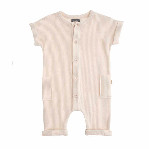 Tocoto Vintage Off White Cotton Waffle Romper
