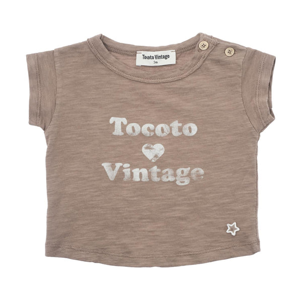 Tocoto Vintage Brown Logo Baby T-Shirt