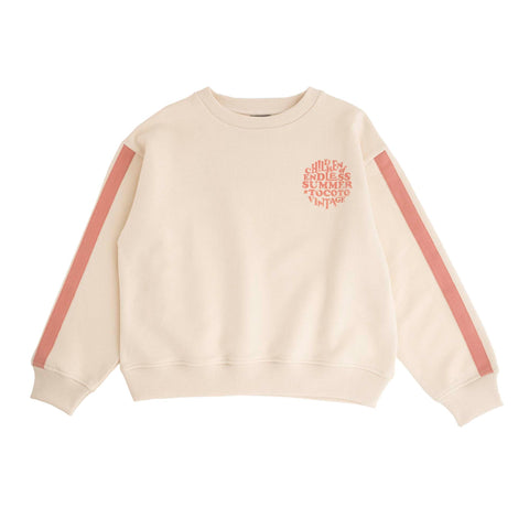 Tocoto Vintage Dark Pink Stripe Sleeve Sweatshirt