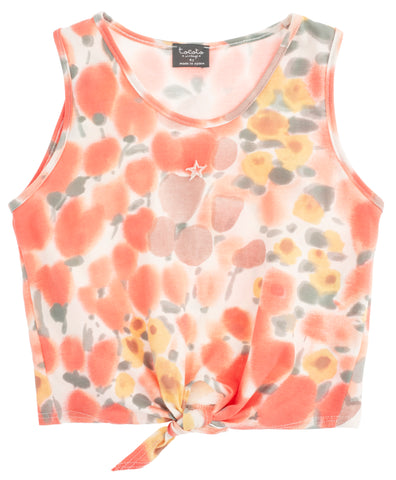 Tocoto Vintage Flower Tie Waist Tank Top