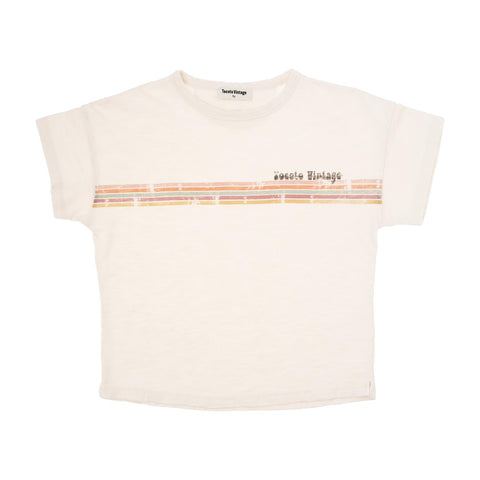 Tocoto Vintage Off White Retro Lines Baby T-Shirt