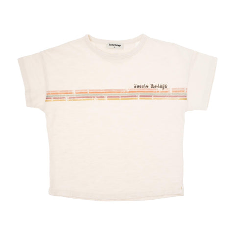 Tocoto Vintage Off White Retro Lines T-Shirt