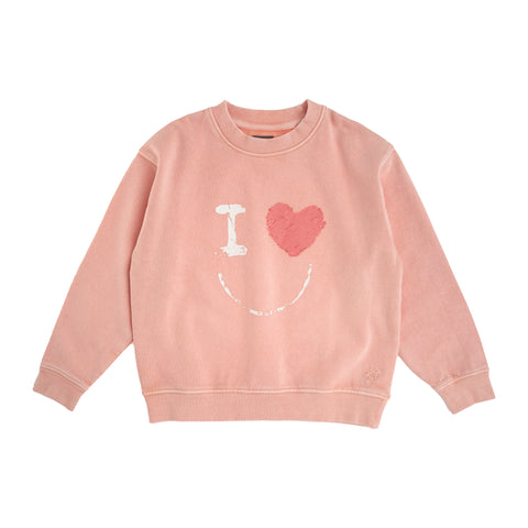 Tocoto Vintage Pink I Love Smile Sweatshirt