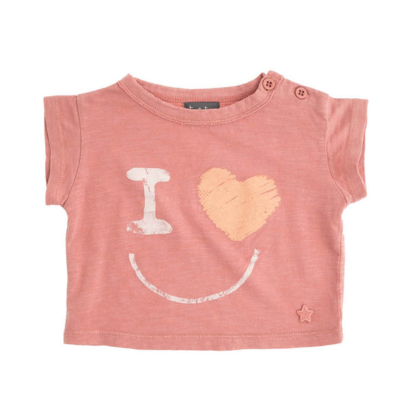 Tocoto Vintage Baby Pink I Love Smile T-Shirt