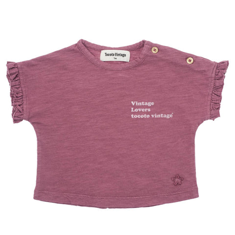 Tocoto Vintage Pink Fluor Vintage Lovers Ruffles Baby T-Shirt