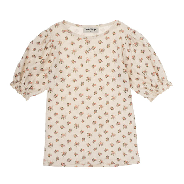Tocoto Vintage Off White Flower T-Shirt