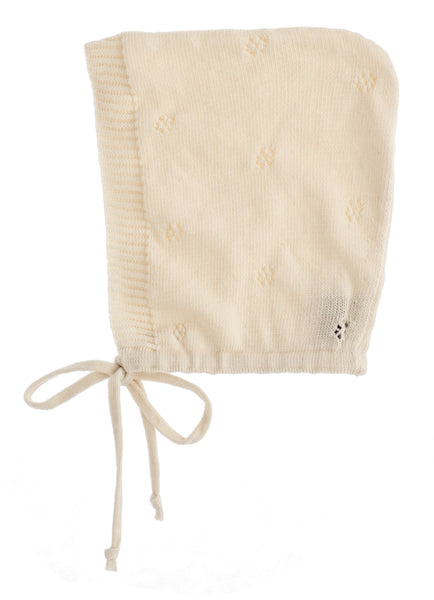 Tocoto Vintage Off White Baby Knit Bonnet