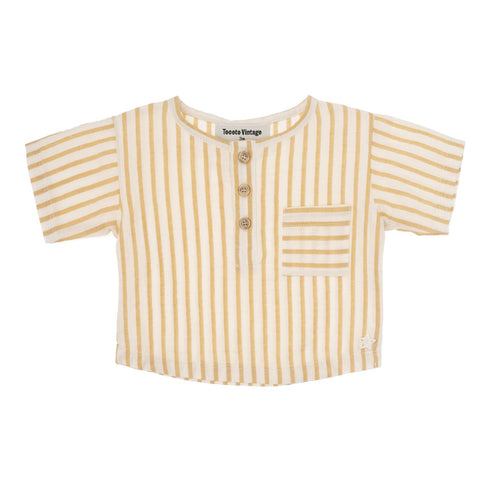 Tocoto Vintage Yellow Stripes Baby Bloomer & Shirt Set