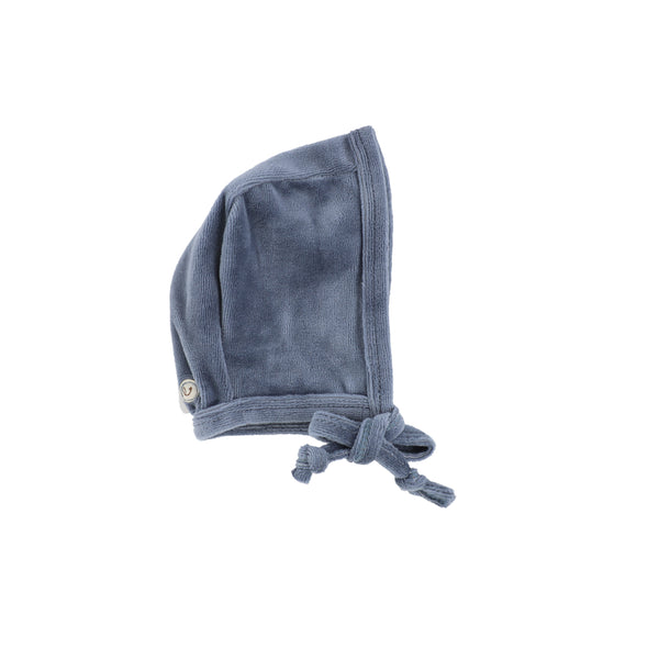 Lil Legs Slate Velour Wrap Bonnet