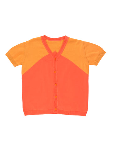 Tinycottons Carmine V-Neck Short Sleeve Knit Cardigan