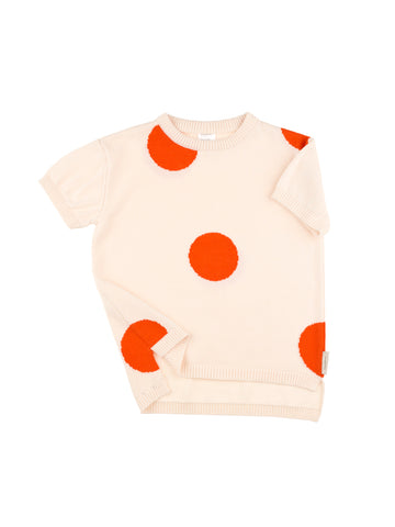 Tinycottons Carmine Dots Short Sleeve Sweater