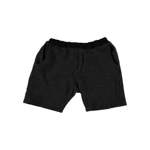 Violeta Black Waffle Knit Bermuda Shorts