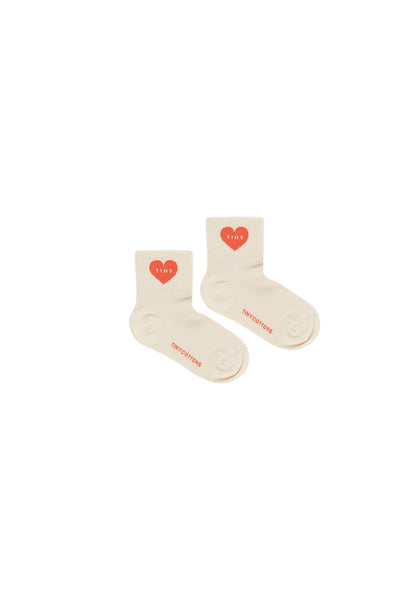 Tinycottons Light Cream Heart Quarter Socks