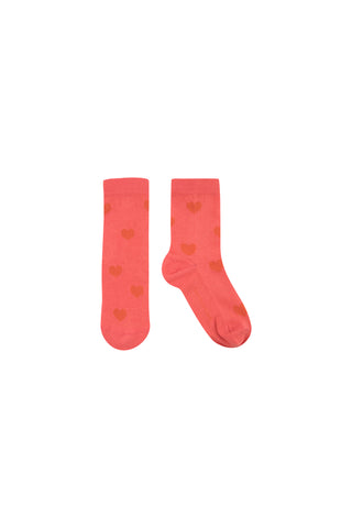 Tinycottons Light Red Hearts Medium Socks