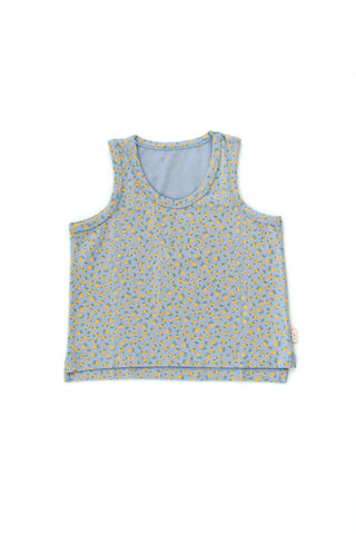 Tinycottons Summer Grey Small Flowers Tank Top