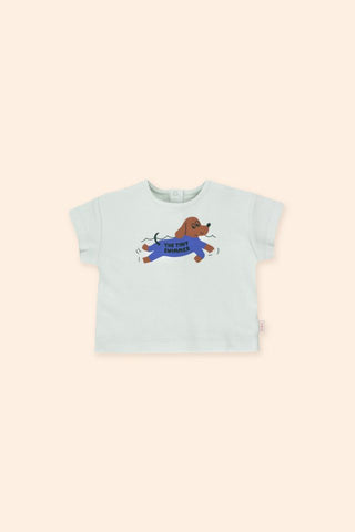 Tinycottons Light Blue Grey Swimmer Baby Relaxed Tee