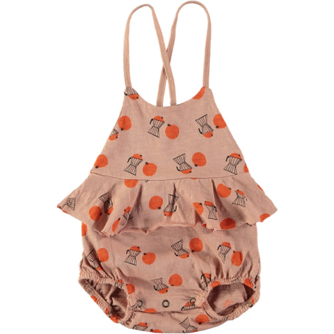 Picnik Peach Ruffle Romper