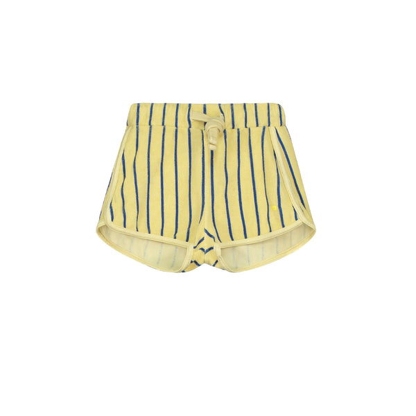 Bonmot Mellow Yellow Terry Striped Shorts
