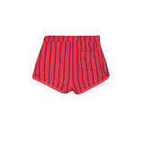 Bonmot Red Terry Striped Shorts