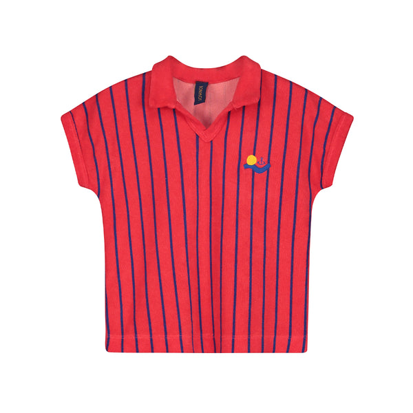 Bonmot Red Terry Striped T-shirt