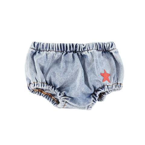 Piupiuchick Washed Blue Denim Baby Shortie